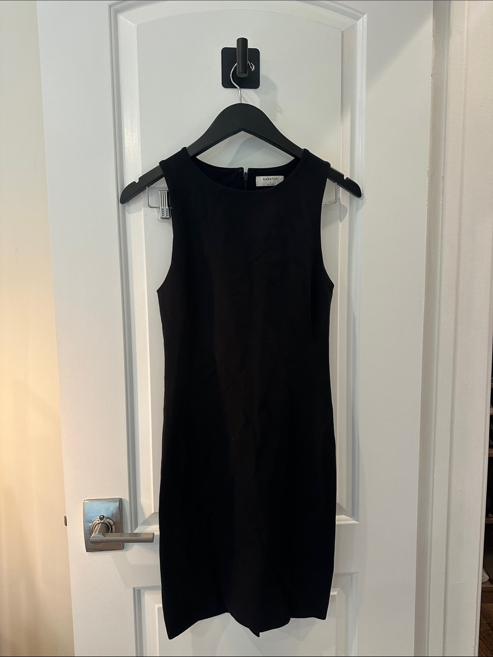 Babaton Black Sleeveless Midi Sheath Dress